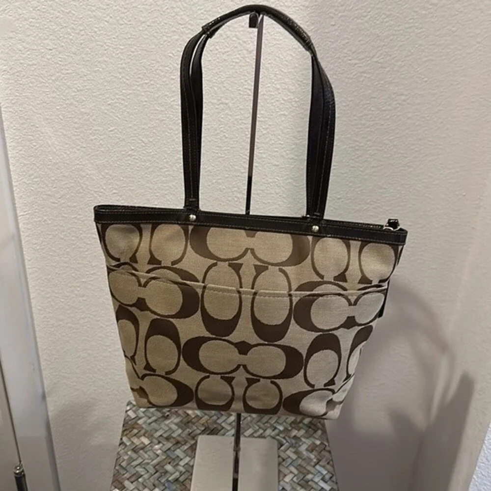 Coach Signature Stripe Tote